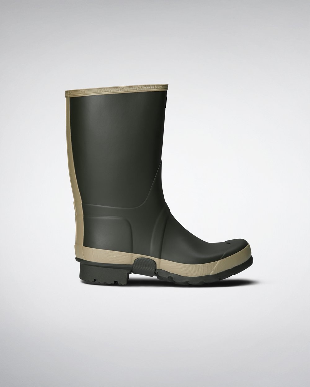 Mens Short Rain Boots - Hunter Gardener (81ZHCBWLO) - Dark Olive